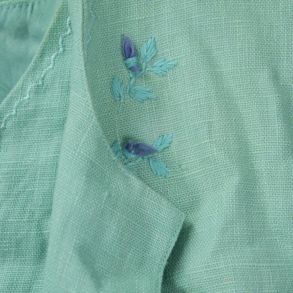 EUC Spenser Jeremy Petites VINTAGE Mint Green Dress/Jacket 100% LINEN Size 8 - Picture 11 of 13